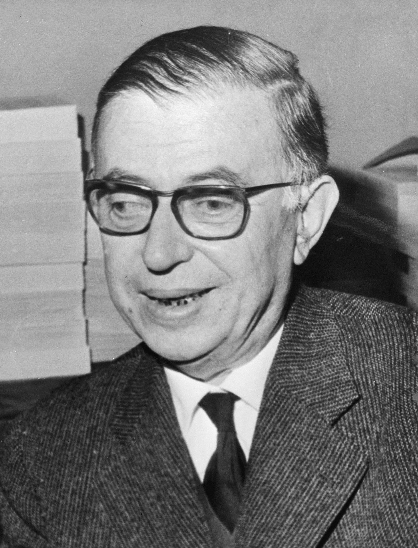 Retrato fotográfico de Jean-Paul Sartre.