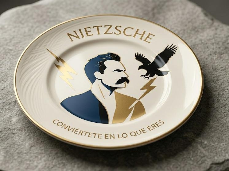 Plato decorativo inspirado en Friedrich Nietzsche.